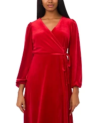 Msk Women's Long-Sleeve Stretch-Velvet Dress