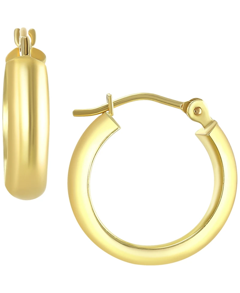 Macy's Wedding Band Polished Hoop Earrings in 18K Yellow Gold