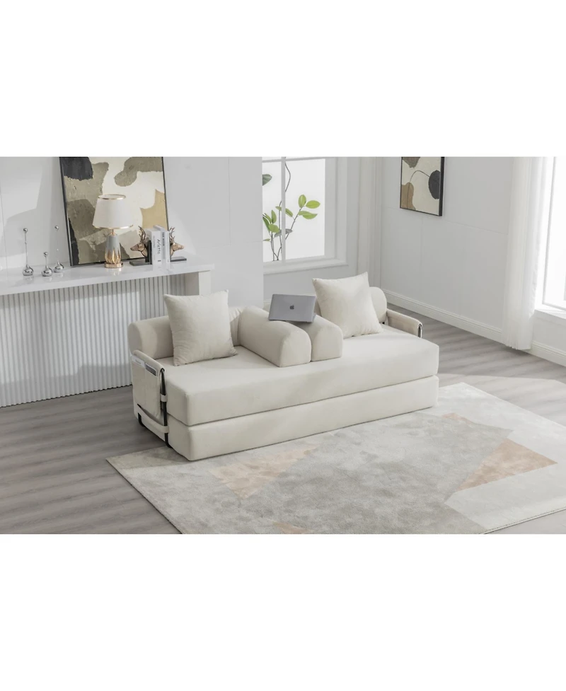Streamdale Furniture Streamdale Foldable & Compressible Sofa with Metal Frame for Small Spaces