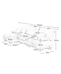Streamdale Luxury Modular Sectional Sofa Couch, Oversized L Shaped Cloud Couch