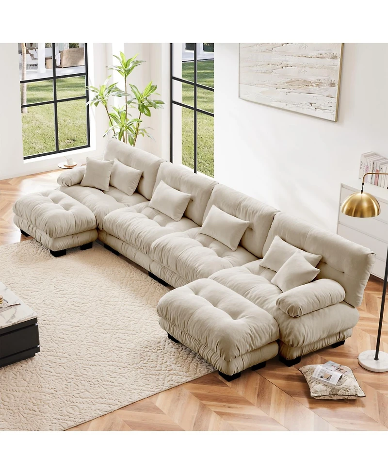 Streamdale Free Combination Modular Sectional Sofa, U Shaped Couch, 4-Seater Comfy Cloud Couch