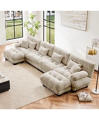 Streamdale Free Combination Modular Sectional Sofa, U Shaped Couch, 4-Seater Comfy Cloud Couch