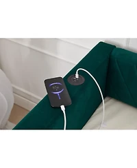 Streamdale Furniture Streamdale Twin Upholstered Daybed with Trundle, Usb, Side Pockets, Emerald