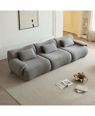 Streamdale Furniture Modular Sectional Sofa, Modern Minimalist Couch, Comfy, Space-Efficient, Light Gray