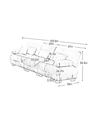 Streamdale Furniture Streamdale 3-Seater Chenille Sectional Sofa - Soft & Comfy Living Room Furniture