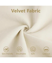 Streamdale Furniture Streamdale Oversize Modern Velvet Two-Seater Sofa with Ottoman and Pillows, Cream