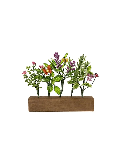 Uncommon Goods Herb Garden Glass & Alder Wood Sculpture