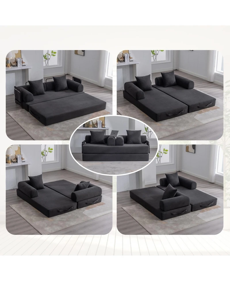 Streamdale Furniture Streamdale Foldable & Compressible Sofa with Metal Frame for Small Spaces