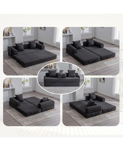 Streamdale Furniture Streamdale Foldable & Compressible Sofa with Metal Frame for Small Spaces