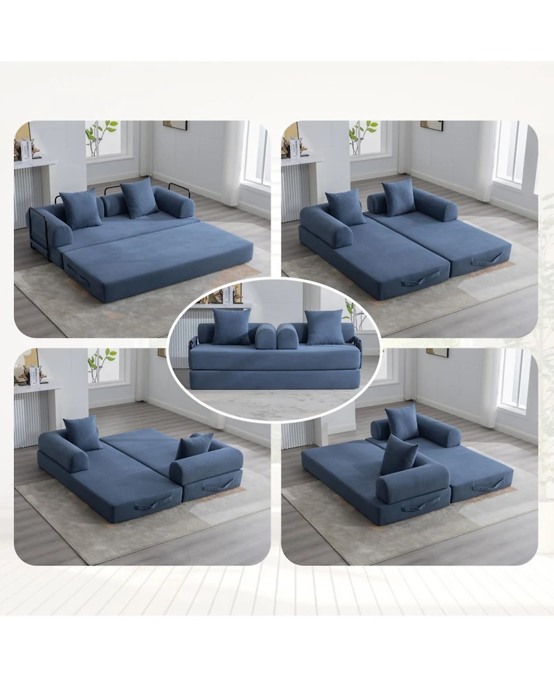 Streamdale Foldable & Compressible Sofa with Metal Frame for Small Spaces