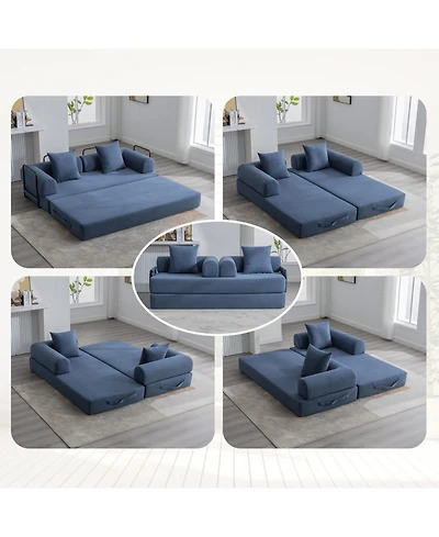 Streamdale Foldable & Compressible Sofa with Metal Frame for Small Spaces