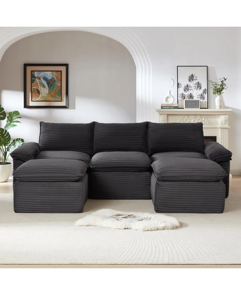 Streamdale Furniture Modern corduroy cloud sofa, freely combined