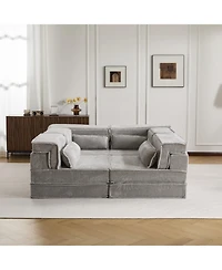 Streamdale Compression Sofa, Convertible Floor Sofa Bed, Modular Sectional Sofa, 4 Seater