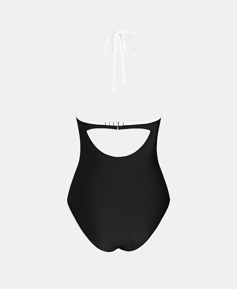 Cupshe Women's Double Dusk Black One-Piece Swimsuit