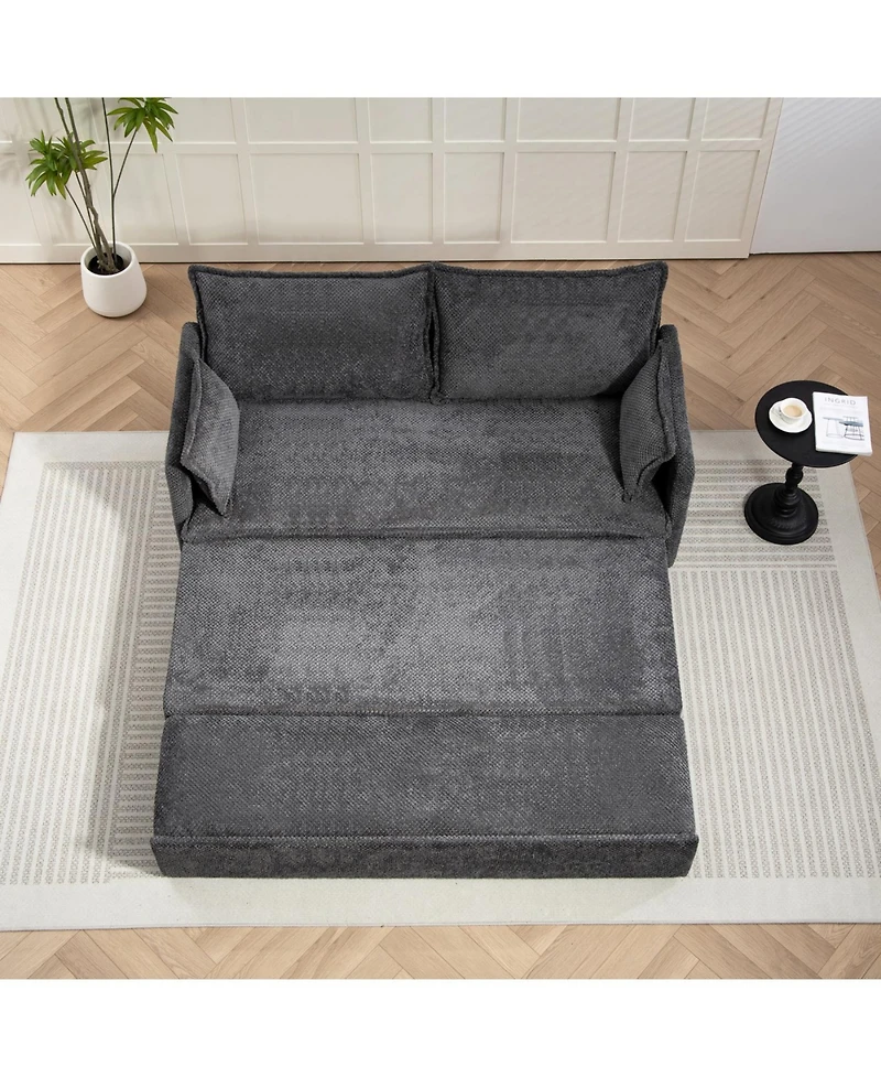 Streamdale Furniture Streamdale Ergonomic Sofa Bed with Storage & Charging - Corduroy Convertible Sleeper