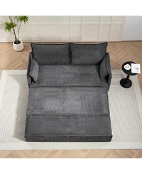 Streamdale Furniture Streamdale Ergonomic Sofa Bed with Storage & Charging - Corduroy Convertible Sleeper