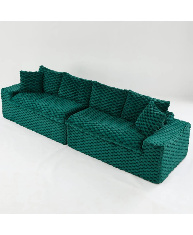 Streamdale Furniture Luxury Green Turtle Velvet Multifunctional Sofa