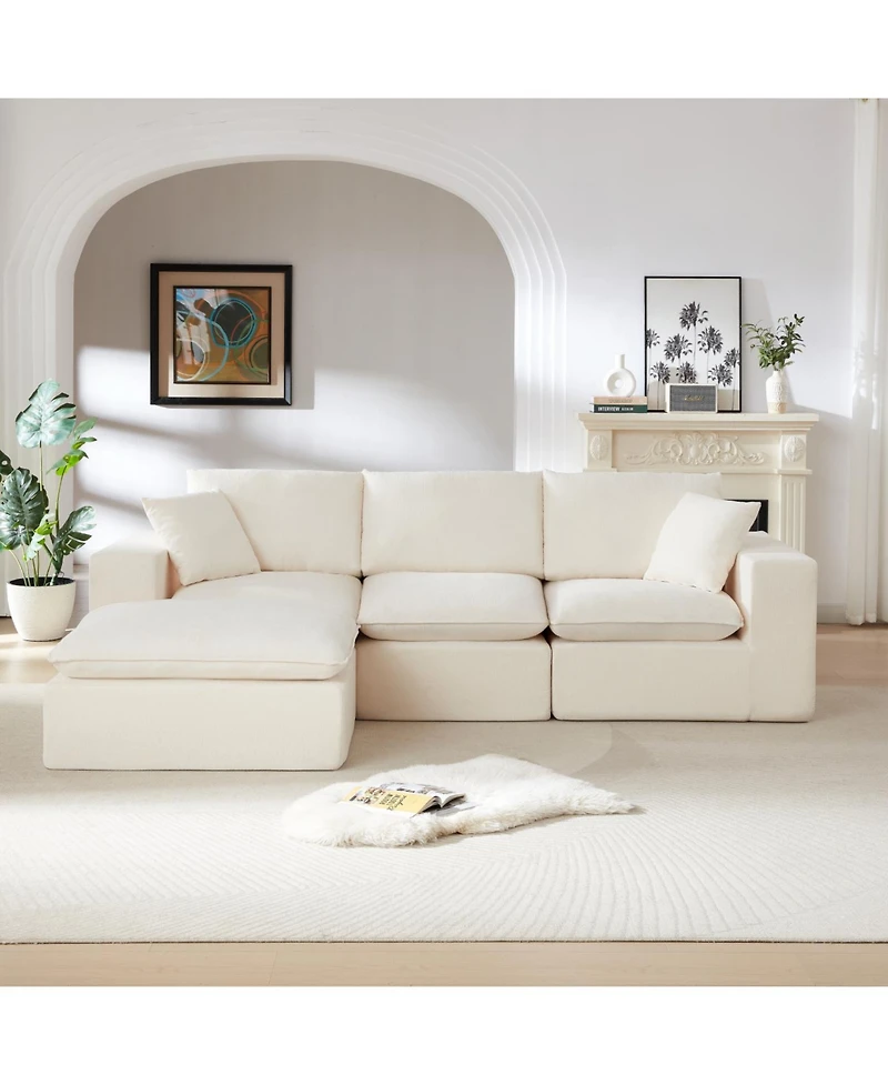 Streamdale Furniture Streamdale Modern Chenille Cloud Sofa - Freely Combinable & Comfortable