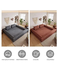 Streamdale Furniture Grey Sofa Bed with Rectangle Pillow and Cushions