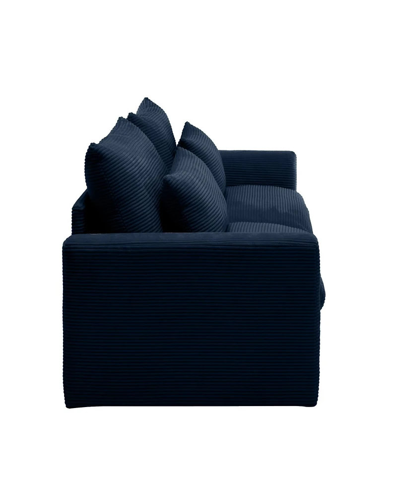 Streamdale Modern 2 Seater Corduroy Sofa with Armrests for Living Room, Blue
