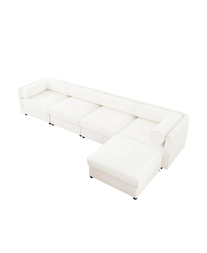 Streamdale Furniture Streamdale Modular Sectional Sofa with Storage, White
