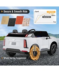 Hongge 24V Licensed Cadillac Two-Seater Ride-On Truck with Remote Control - White