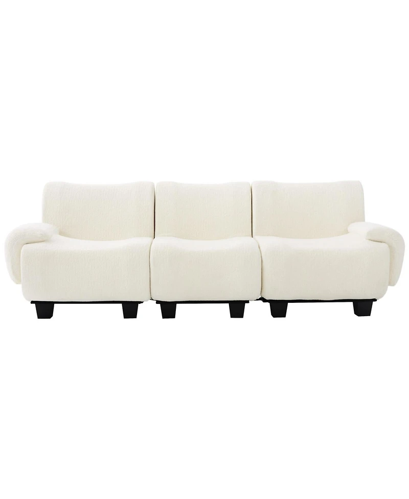 Streamdale Modern Chenille 3-Seater Sofa with Curved Armrests