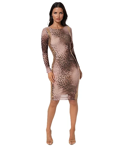 Bebe Women's BodyCon Embellished Knee Length Dress