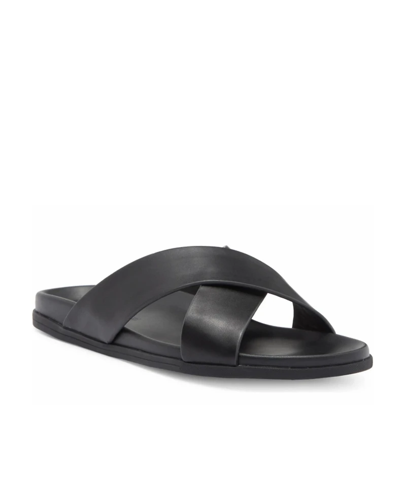 Blake McKay Men's Jake Dress Casual Cross-Strap Leather Slide Sandal