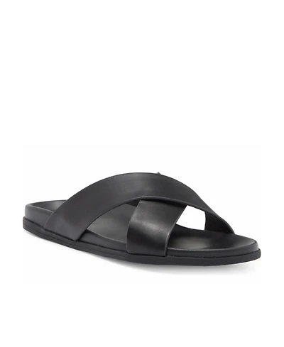 Blake McKay Men's Jake Dress Casual Cross-Strap Leather Slide Sandal