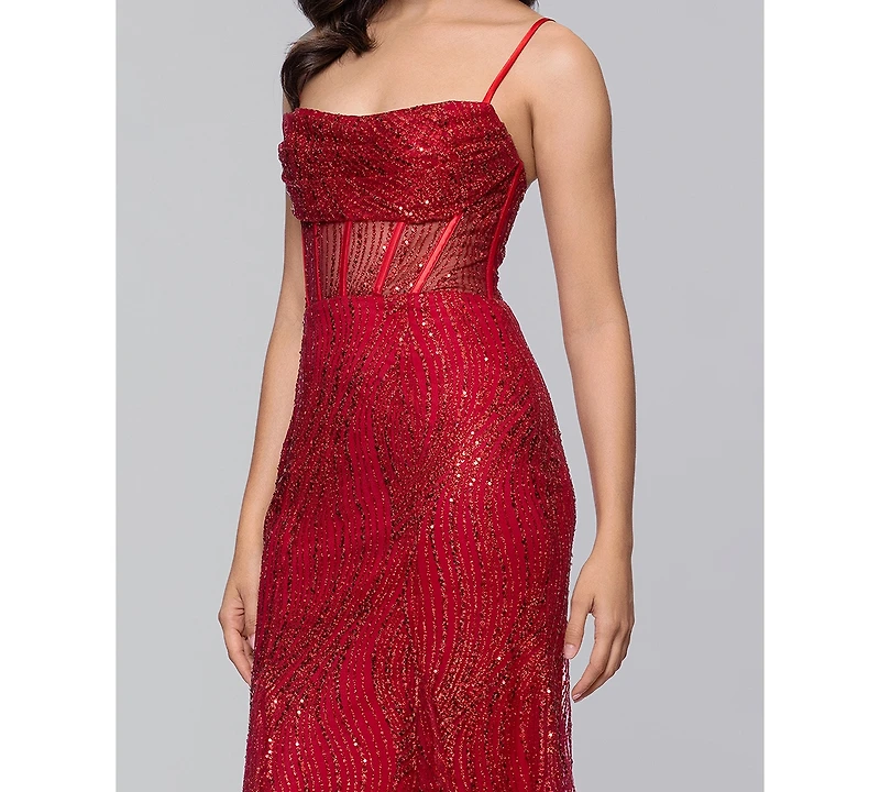 Blondie Nites Juniors' Embellished Sleeveless Ball Gown