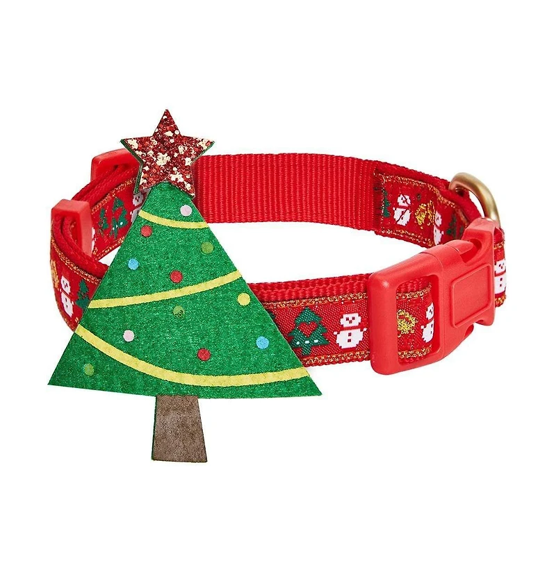 Blueberry Pet Christmas Dog Collar with Blingy Decor