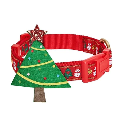 Blueberry Pet Christmas Dog Collar with Blingy Decor