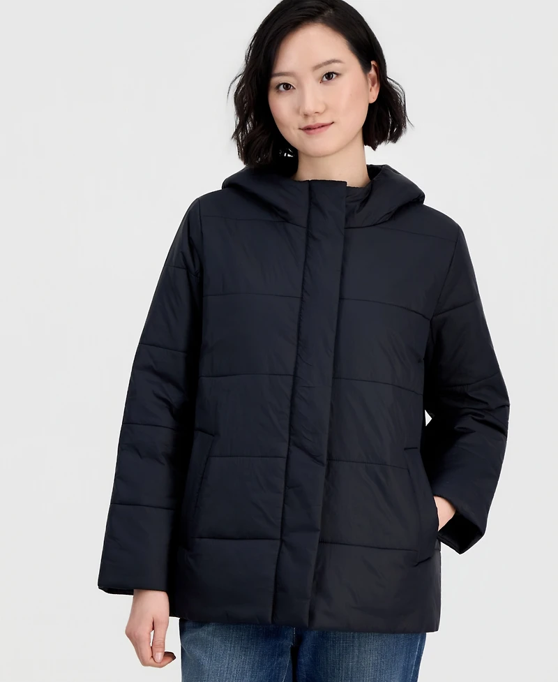 Eileen Fisher Petite Hooded Puffer Coat