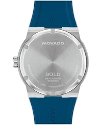 Movado Men's Bold Fusion Swiss Quartz Blue Silicone Watch, 42.30mm