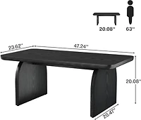 Tribesigns Rectangle Coffee Table, 47-Inch Wood Rectangular Living Room Table