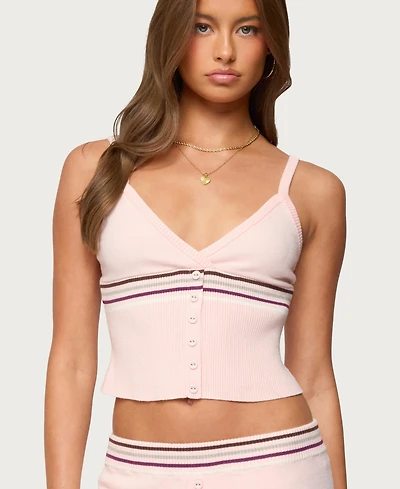 Edikted Women's Miya Stripey Ribbed Knit Tank Top