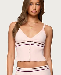 Edikted Women's Miya Stripey Ribbed Knit Tank Top