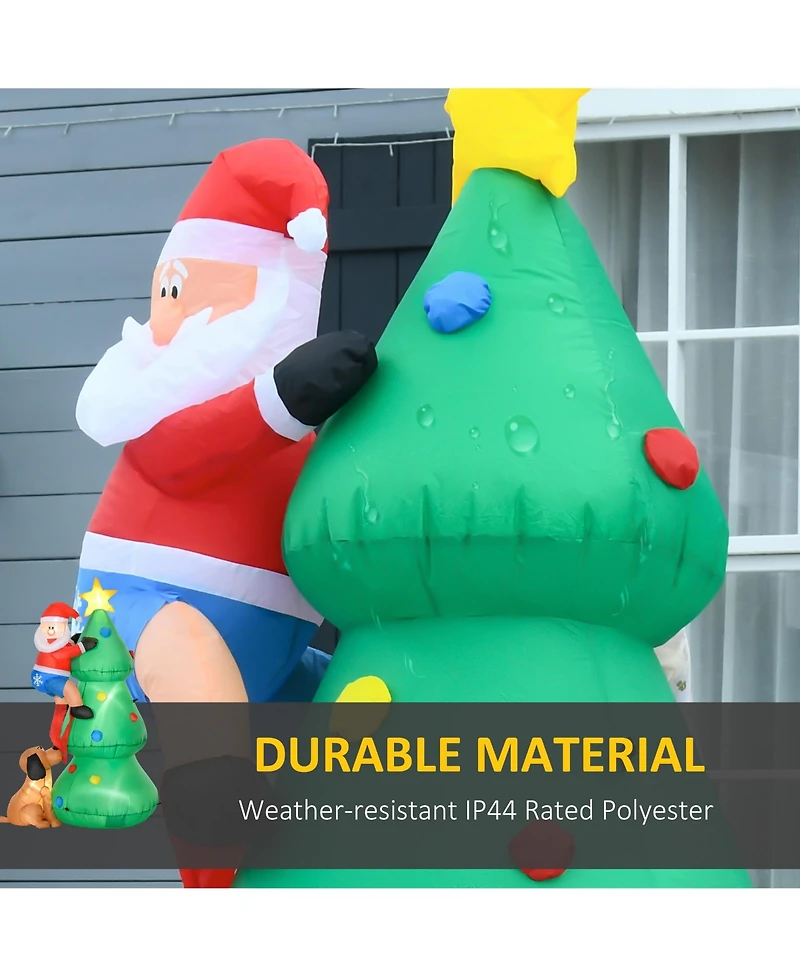 Homcom 6' Christmas Outdoor Santa Claus & Tree Yard Inflatable Led Holiday Decoration