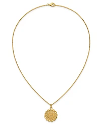 Macy's Flower Cable Chain Pendant Necklace in 24k Yellow Gold