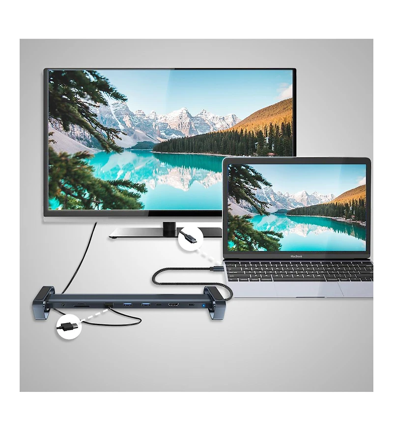 3p Experts 10-in-1 Usb C Hub New Type-c Expansion Adapter