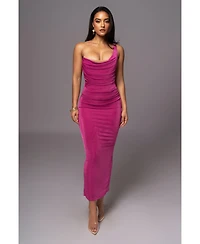 Jluxlabel Women's Slinky Krishna One Shoulder Maxi Dress