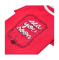 Dogs & Cats Co. Striped Henley Dog Tee with Chest Pocket Red and White 10"