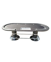 Flynama 96Inch Oval Poker Table with Waterproof Felt and Nine Cup Holders Professional Texas Holdem Table with Dealer Chip Tray and Padded Armrests