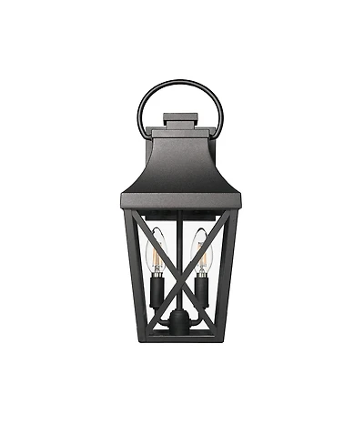 Sumyeg Textured Black Outdoor Post Light 2-Pack with Pier Mount