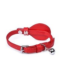 Blueberry Pet Silver-Powered Freshness Microfiber Leather AirTag Cat Collar with Bell Sweet Pink