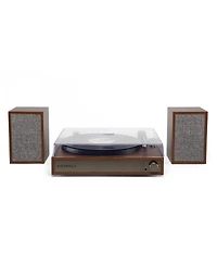 Victrola Harmony Bluetooth Turntable System with Speakers, Walnut