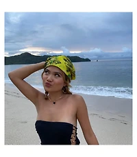 Joey Baby Gold Paperclip Chain Necklace with Black Heart and Freshwater Pearl Pendant