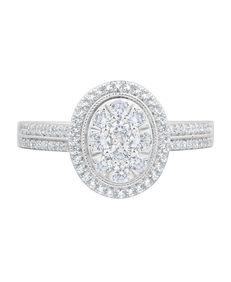 Macy's Diamond Halo Ring (1/2 ct. t.w.) in 10k White Gold
