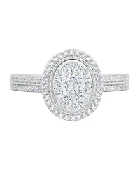 Macy's Diamond Halo Ring (1/2 ct. t.w.) in 10k White Gold